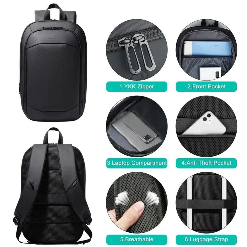 Business Backpack for Men 17 Inch,Slim & Expandable Waterproof Travel Laptop ... - Picture 14 of 15
